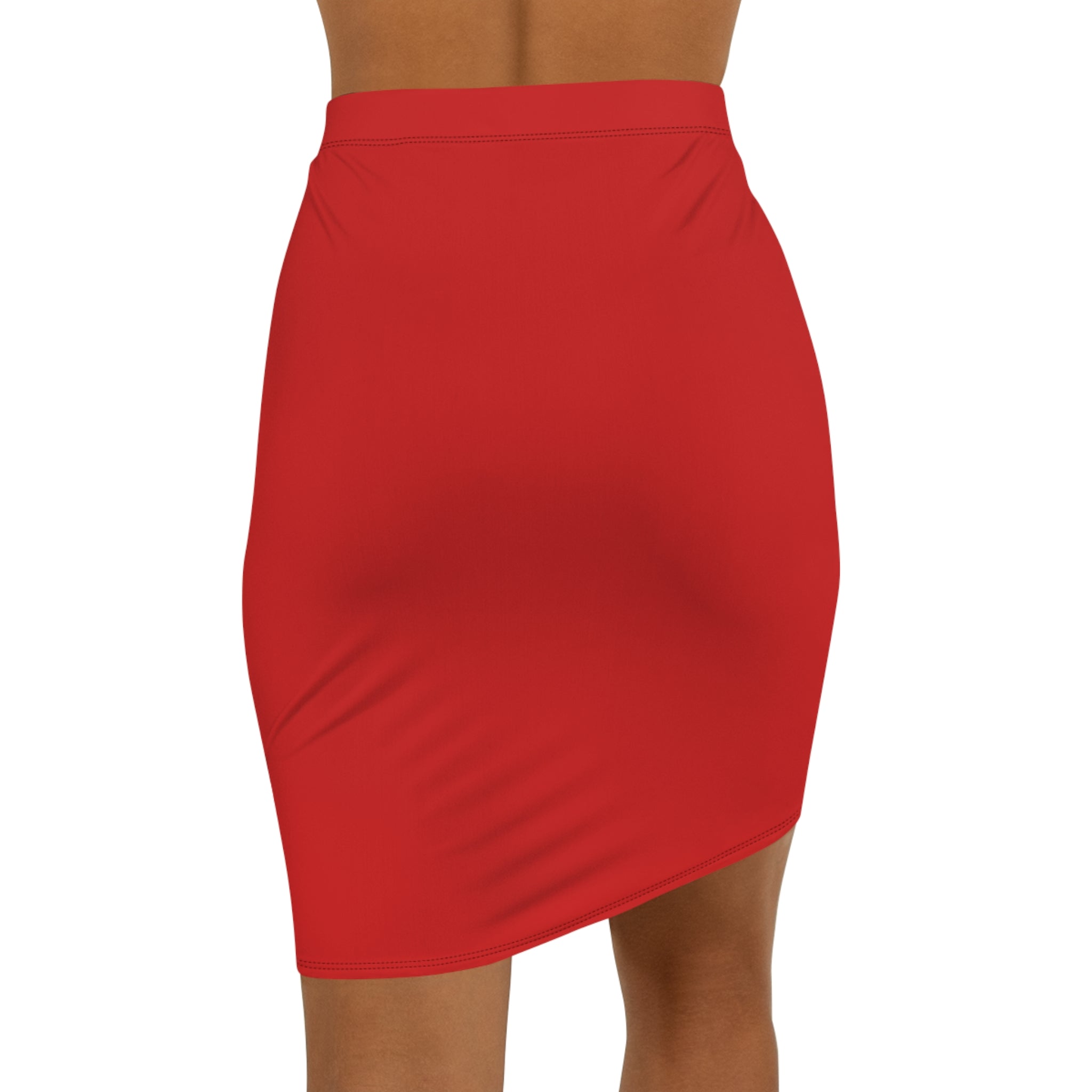 Popcorn Print Pencil Skirt — Retro Popcorn Graphic Women's Mid-Waist Skirt